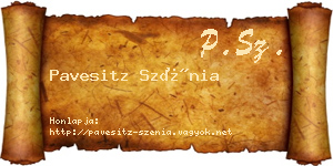 Pavesitz Szénia névjegykártya